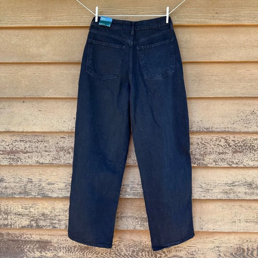 Wild Fable High-Rise Black Baggy Jeans With Distressed Knees Size 8/29 Cotton Bl - Picture 3 of 14